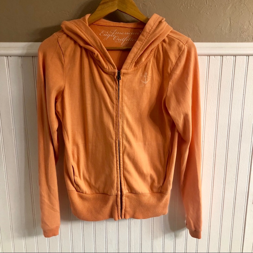 American Eagle Zip-up sweater in beautiful orange